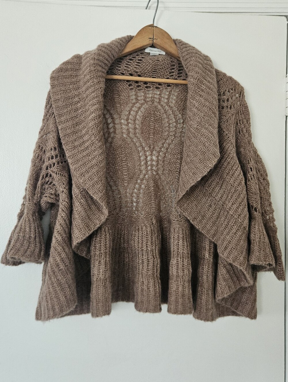 Garnet Hill Cardigan XS Open Knit Fairy Cottagecore Feminine Boho Earthy Hippie